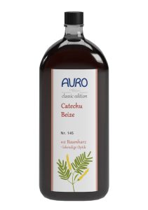 AURO Catechu Stain No. 145, 0.25 litre bottle, natural-coloured wood stain with brown label