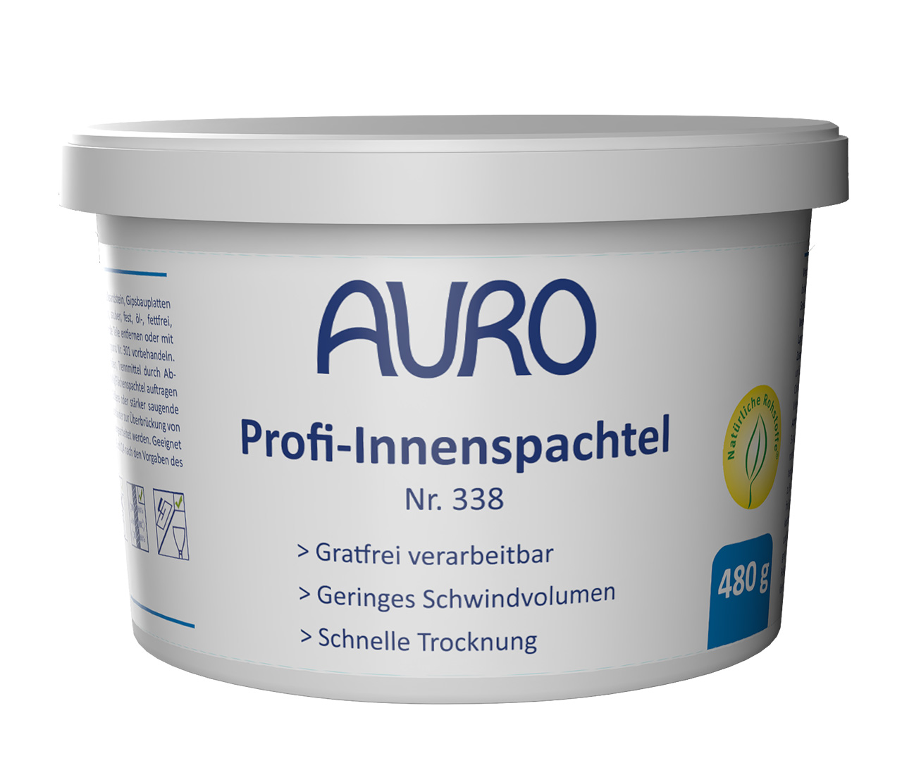 AURO Profi İç Mekan Macunu No. 338 – 0,48 kg ambalaj, emisyonsuz ve sağlıklı yaşam için