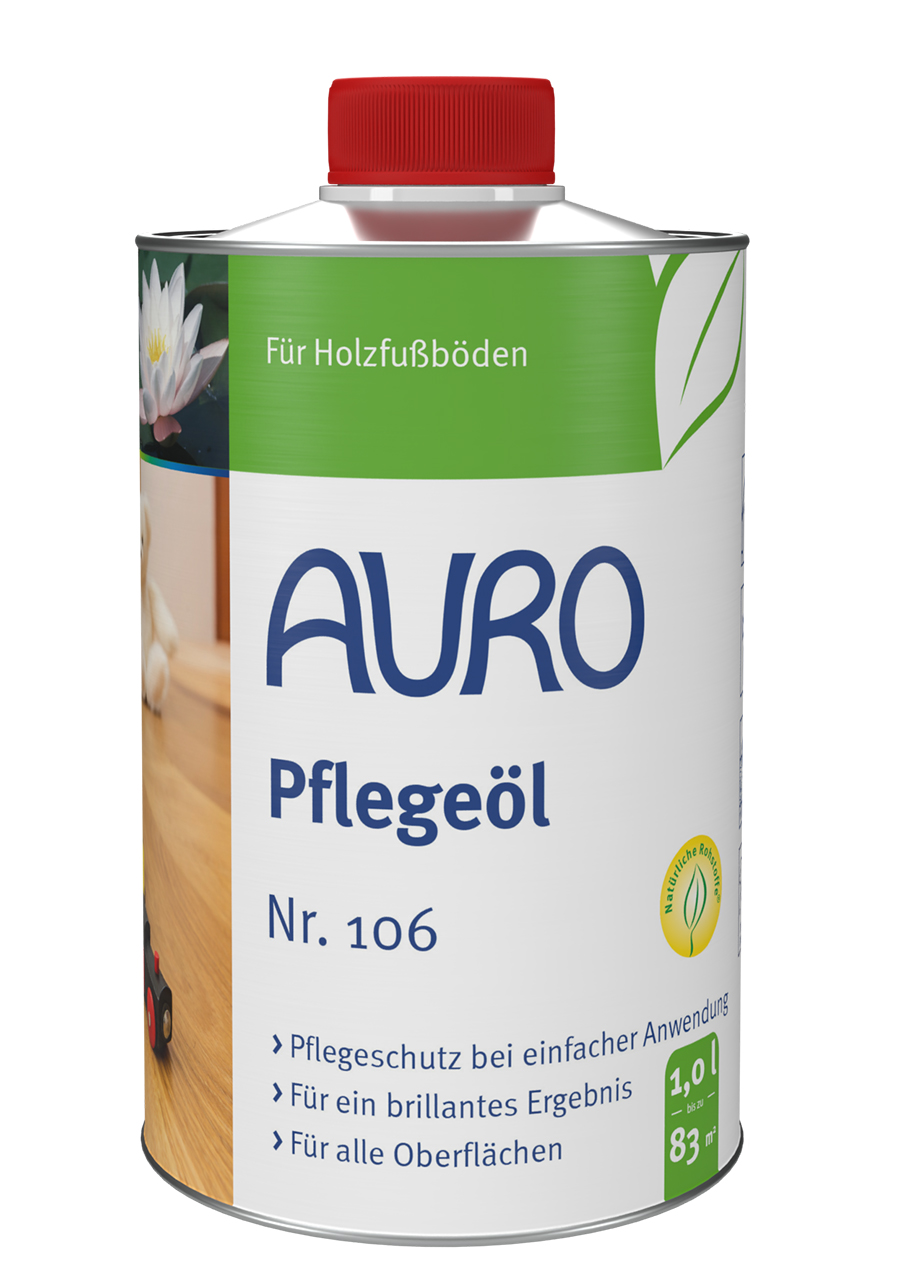 AURO Bakım Yağı No. 106 (1 L kutu) – mobilya ve zeminler için doğal renkli ahşap bakım yağı
