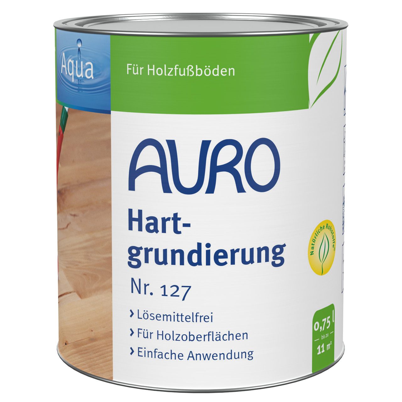 AURO Sert Astar No. 127, 0,75 litrelik kutu, solvent içermez ahşap astarı, Naturfarben