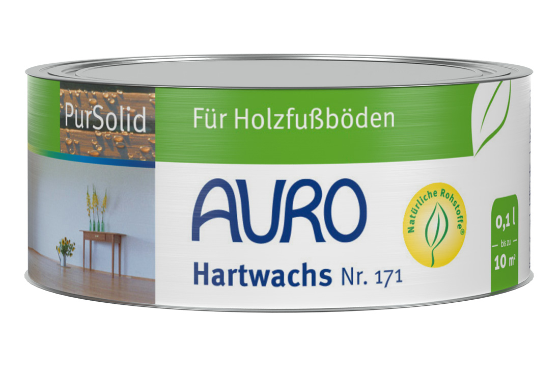 AURO Hartwachs No. 171, 0,1 litrelik kutuda, ahşap bakımı için PurSolid doğal mum.
