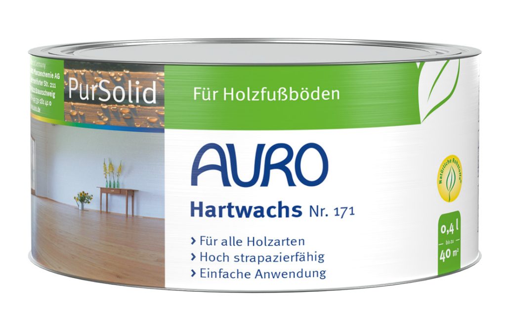AURO Hartwachs No. 171, 0,4 litrelik kutuda, ahşap yüzeyler için solvent içermez doğal mum.