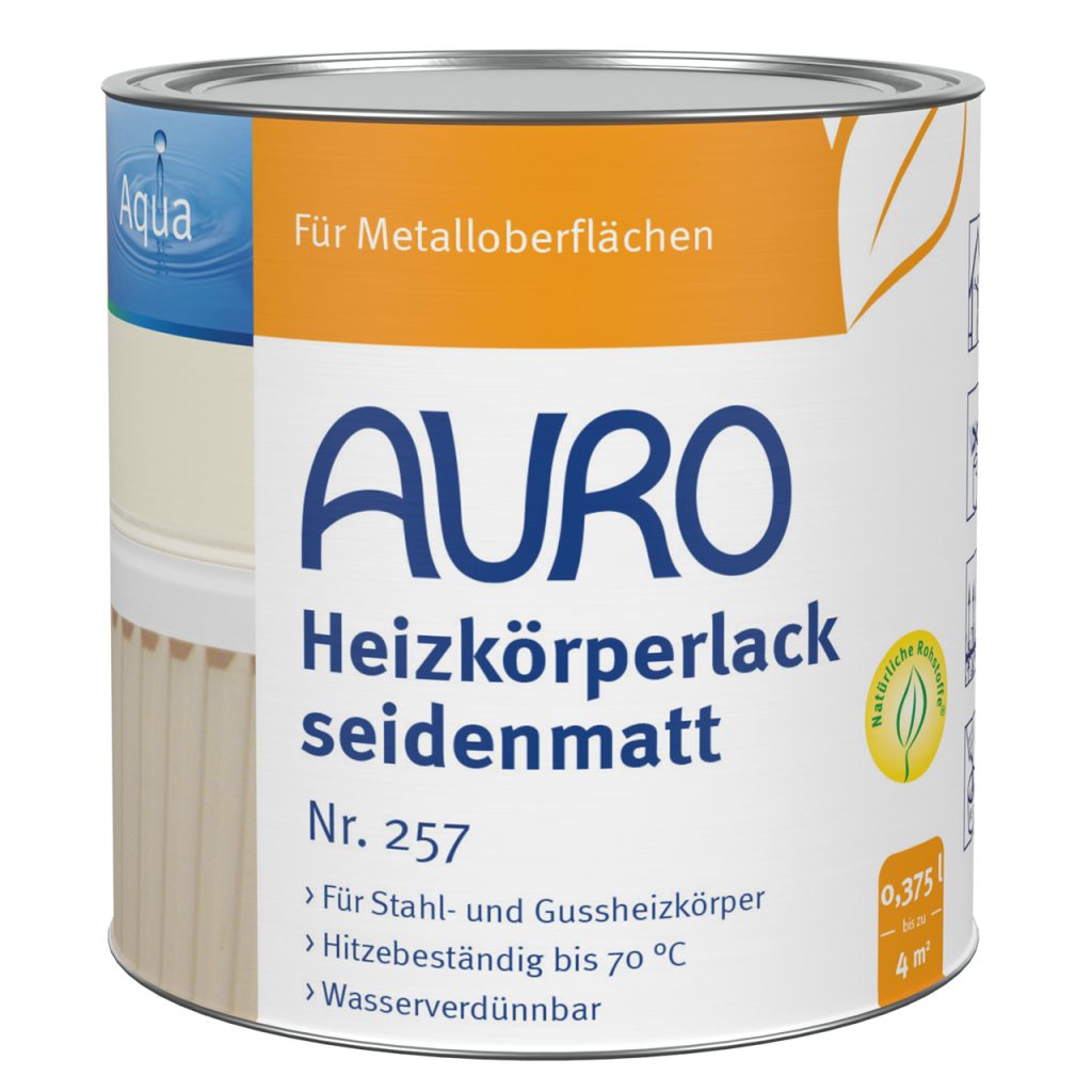AURO Radyatör Lakesi Beyaz No. 257 – İpek Mat 0,375l | Isıya Dayanıklı ve Az Kokulu