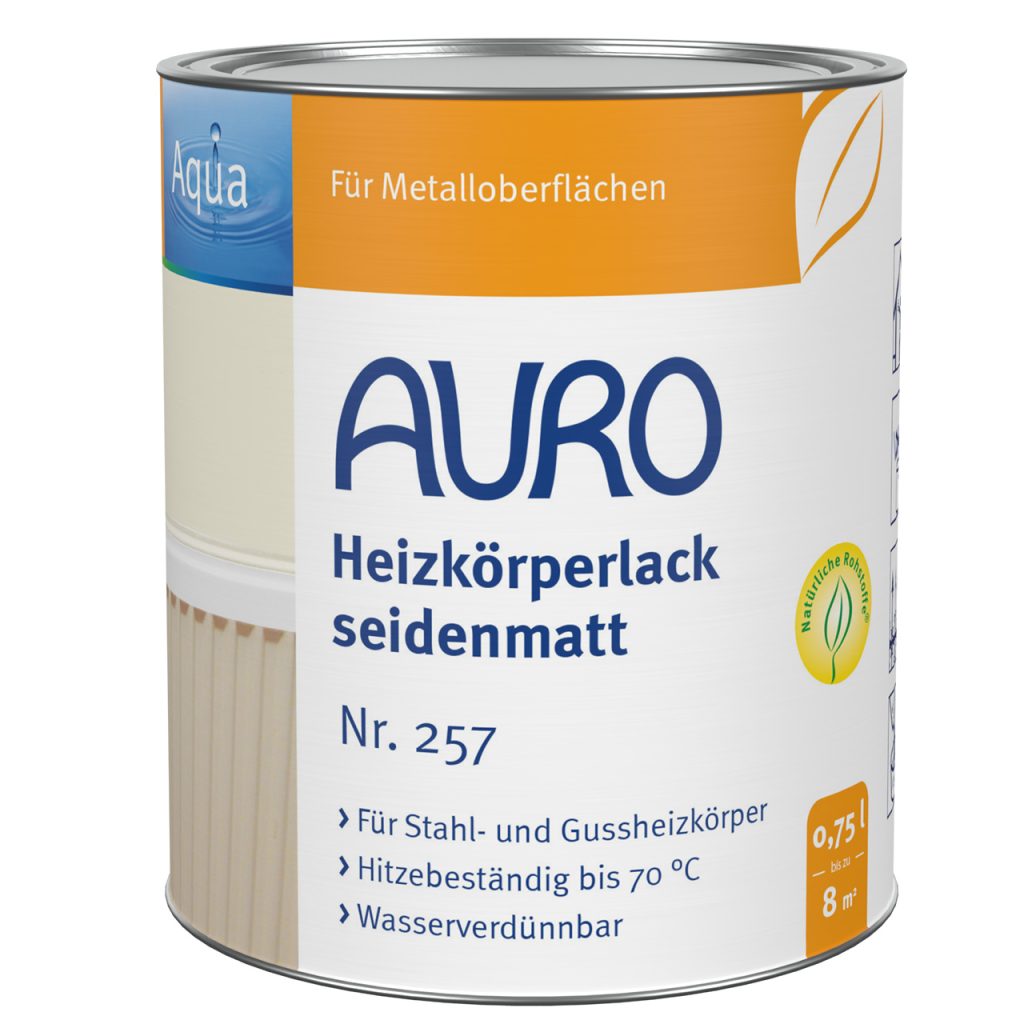 AURO Radyatör Lakesi Beyaz No. 257 – İpek Mat 0,75l | Isıya Dayanıklı ve Az Kokulu