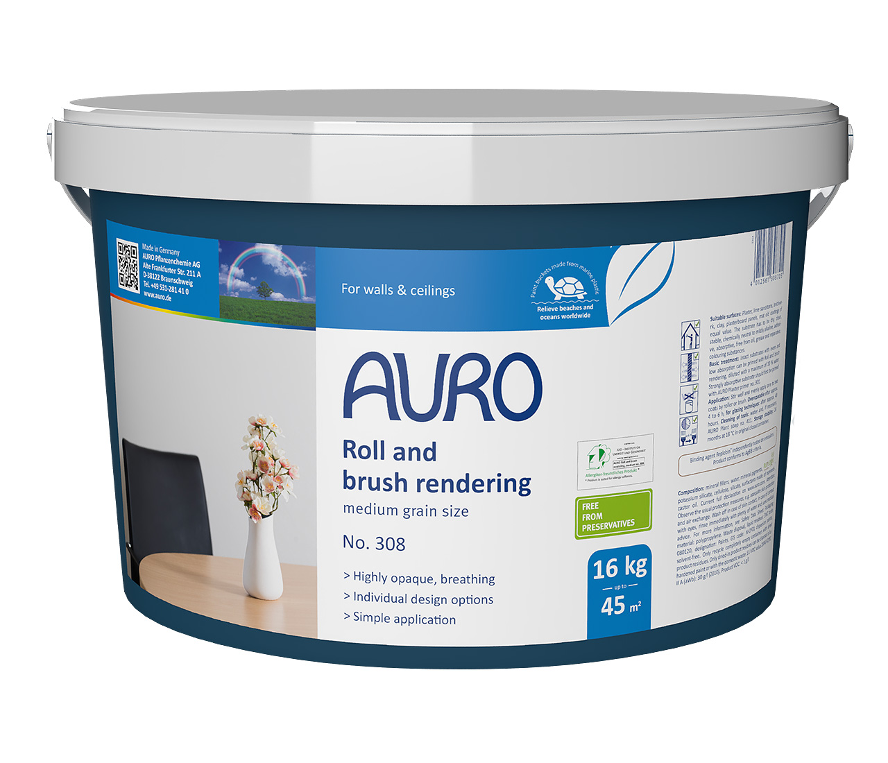 Roll- and brush rendering – medium grain