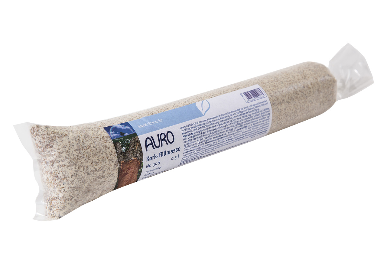 AURO Mantar Dolgu Macunu No. 396, 0,5 litrelik ambalajda, beyaz etiketli, pencere sızdırmazlığı için