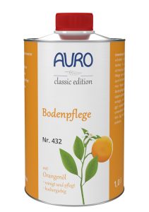 AURO Zemin Bakımı No. 432, beyaz etiketli ve Bio mührü olan 1 litre teneke şişede