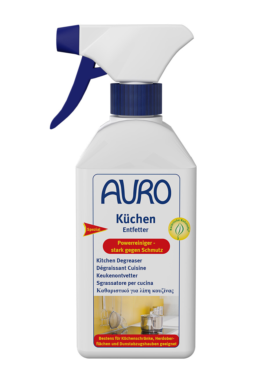 AURO Mutfak Yağ Çözücü No. 651, 0,5 litre sprey şişe, ocak, tezgah ve davlumbazlardan yağı nazikçe ve etkili şekilde temizler.