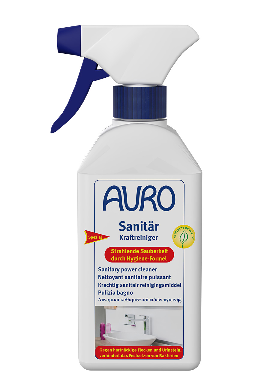 AURO Sıhhi Tesisat Güçlü Temizleyici No. 652, 0,5 litre sprey şişe, kireç lekelerini ve sabun kalıntılarını giderir, parlak ışıltı ve hijyen sağlar.