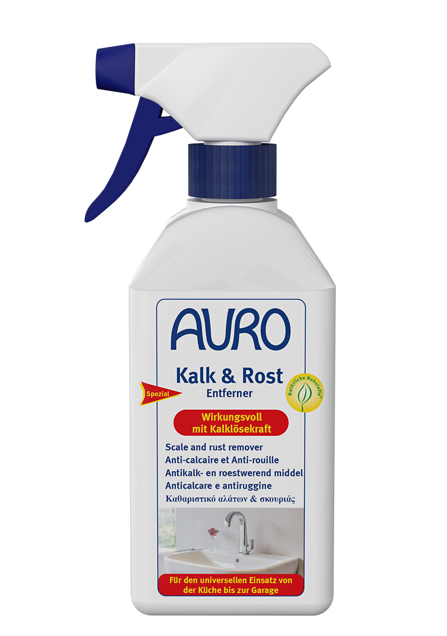 AURO Kireç ve Pas Sökücü No. 654, 0,5 litre sprey şişe, kireci ve pası hızla giderir, mutfak, banyo ve garaj için ideal.