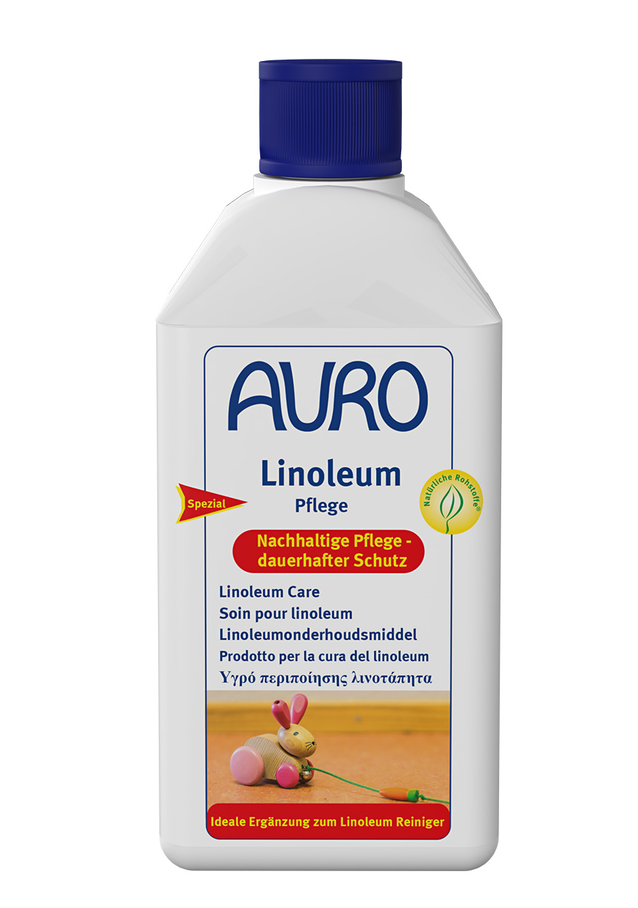 AURO Linolyum Bakımı No. 657, 0,5 litre teneke şişe, linolyum zeminler için kir tutmayan koruyucu film, bakım yapan ve renk koruyan.